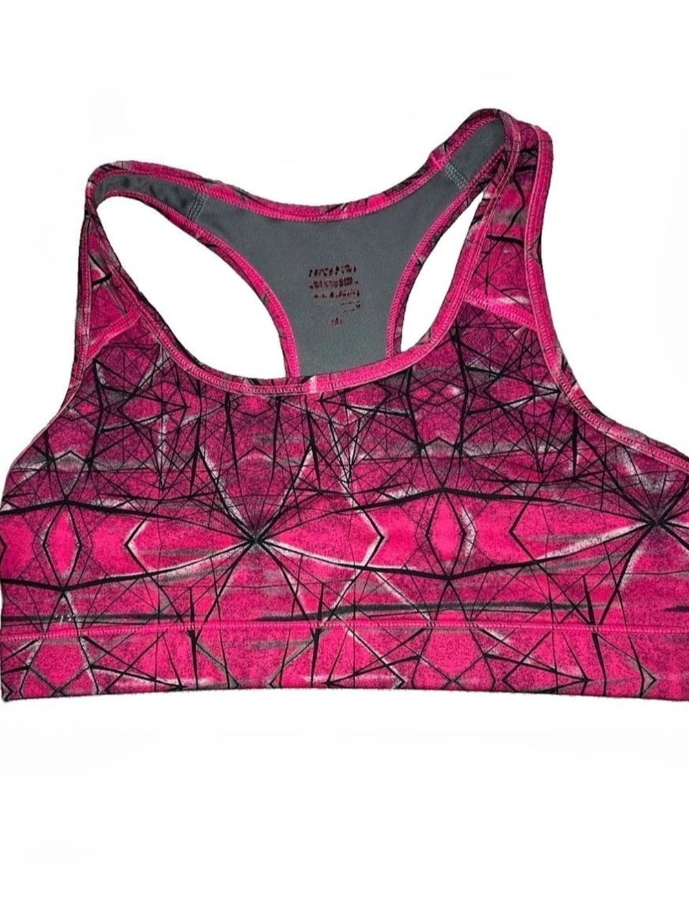 PINK Geometric Sports Bra in Size Medium